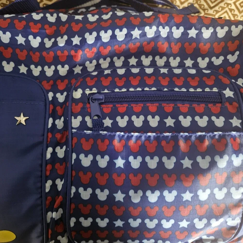 Disney Mickey Mouse duffle bag red white and blue. Travel sports parks vacation